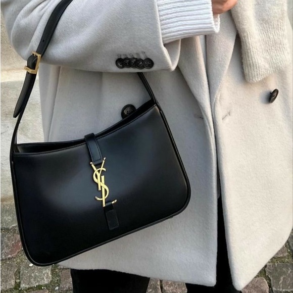 YSL Black Leather Shoulder Bag - Picture 1 of 6